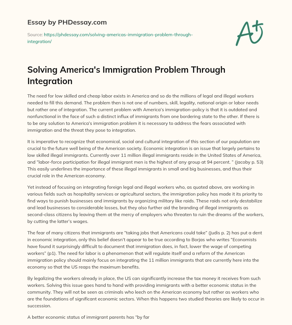 immigration problem essay