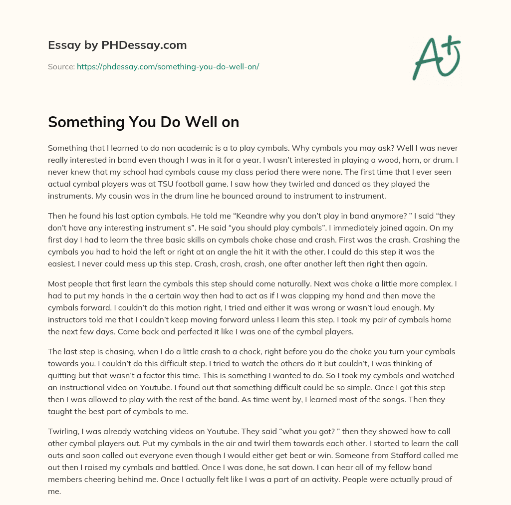 Something You Do Well on essay