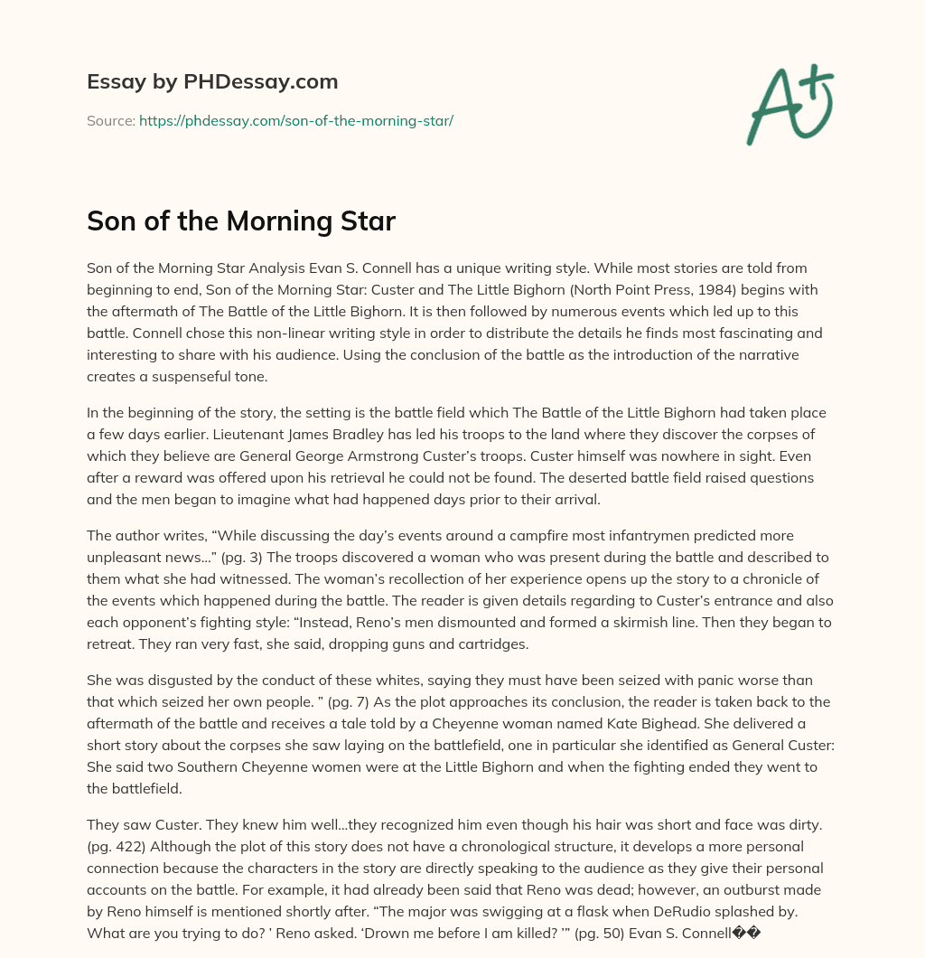 Son of the Morning Star essay