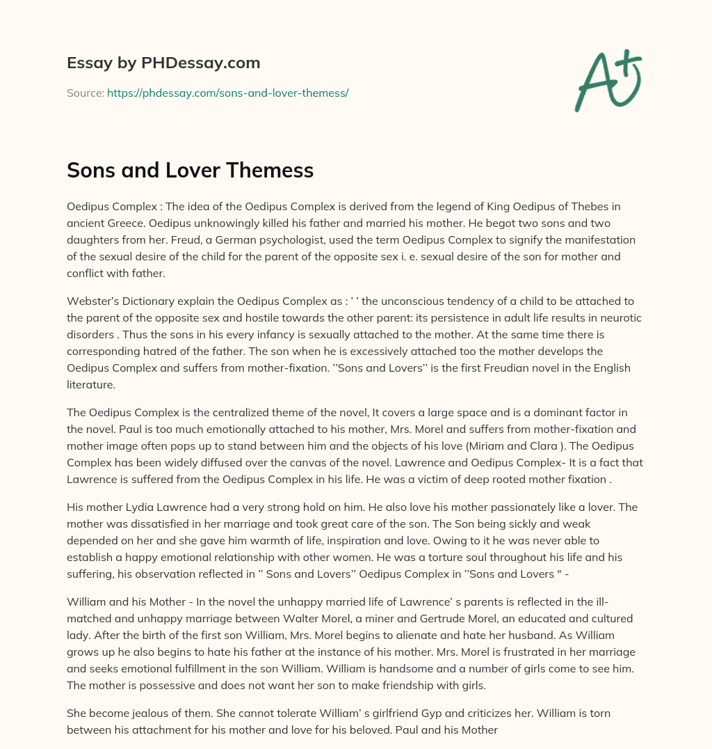 Sons and Lover Themess essay