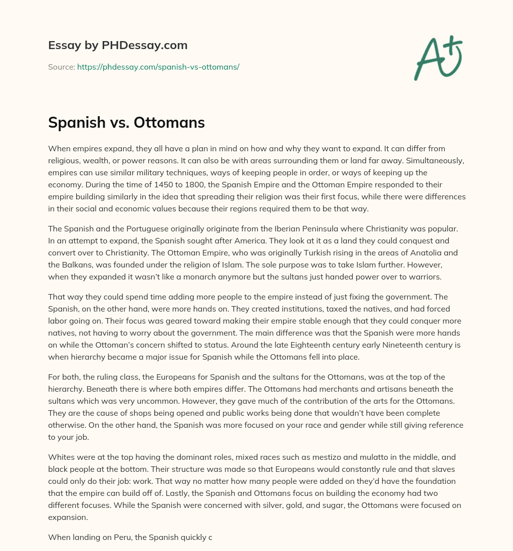 Spanish vs. Ottomans