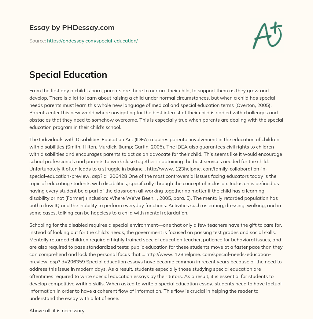 Special Education essay