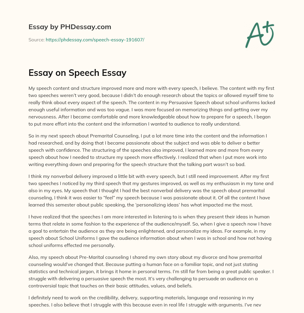 Improving Speech Content and Structure through Research and Preparation essay