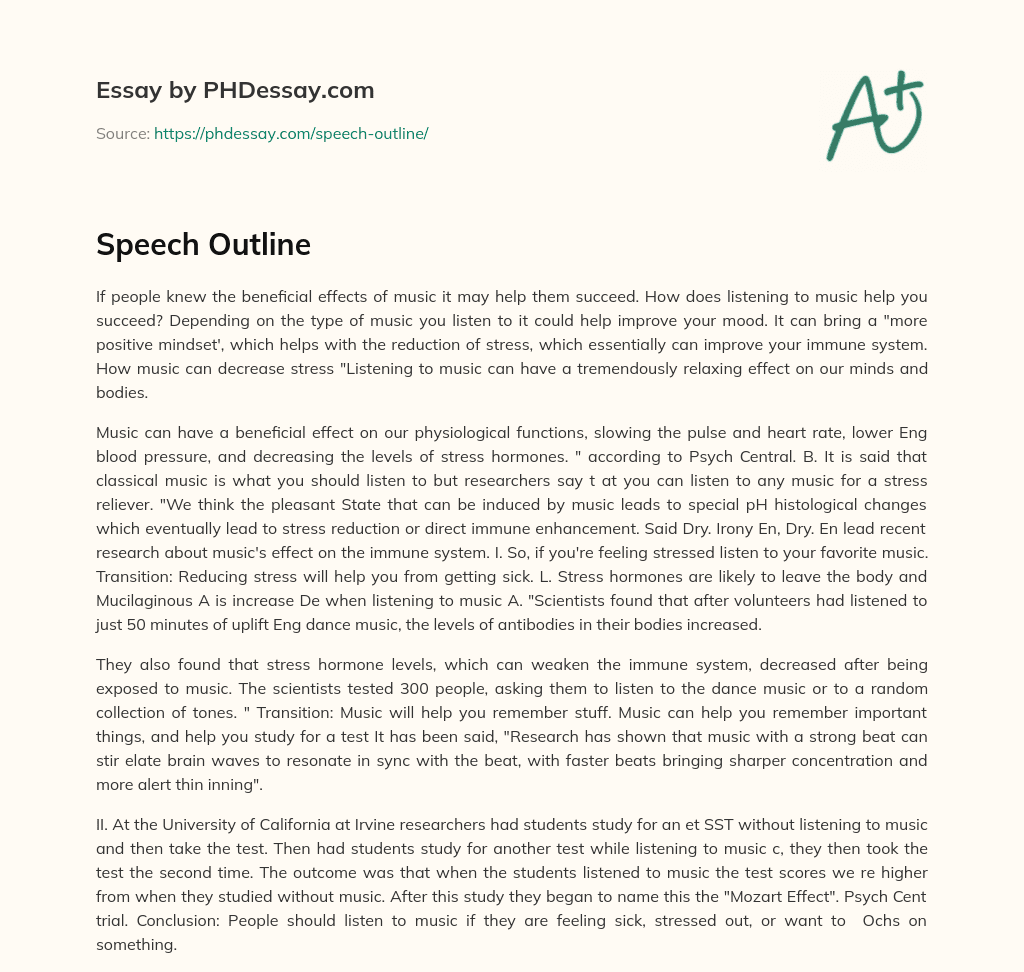 Speech Outline essay