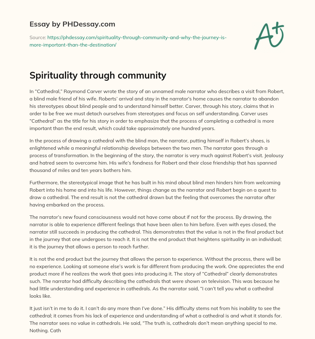 Spirituality through community essay