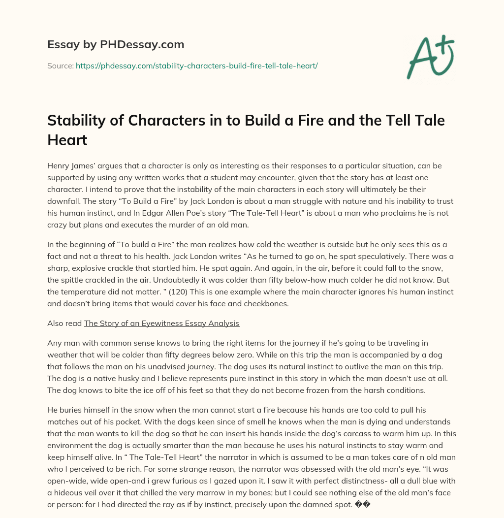 to build a fire character analysis essay