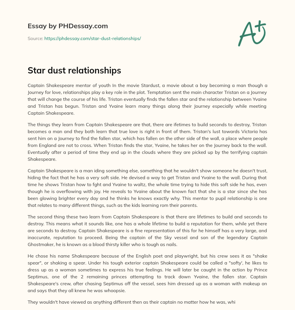 Star dust relationships essay