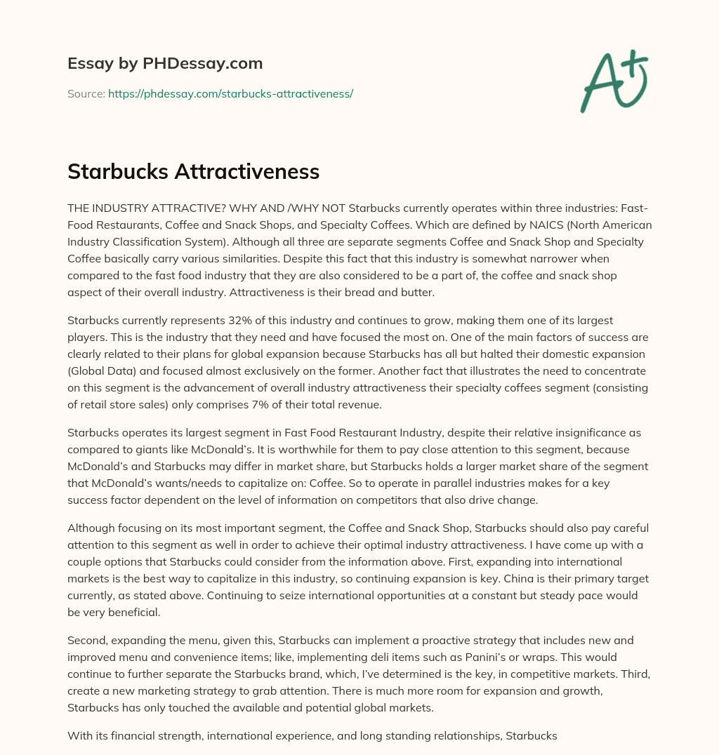 Starbucks Attractiveness essay