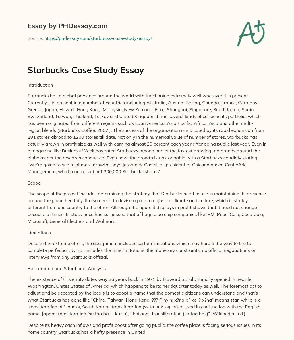 starbucks case study research paper