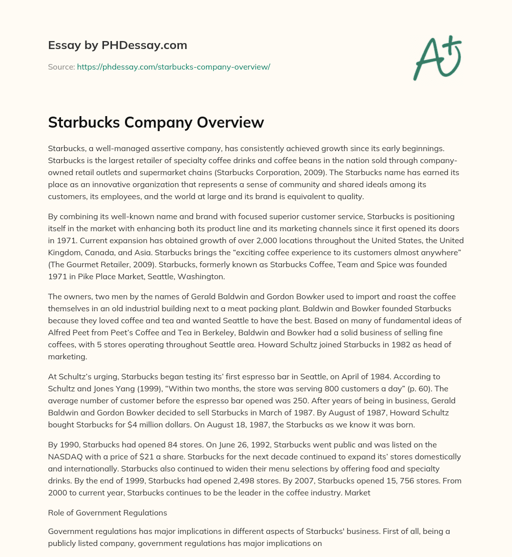 starbucks-company-overview-phdessay