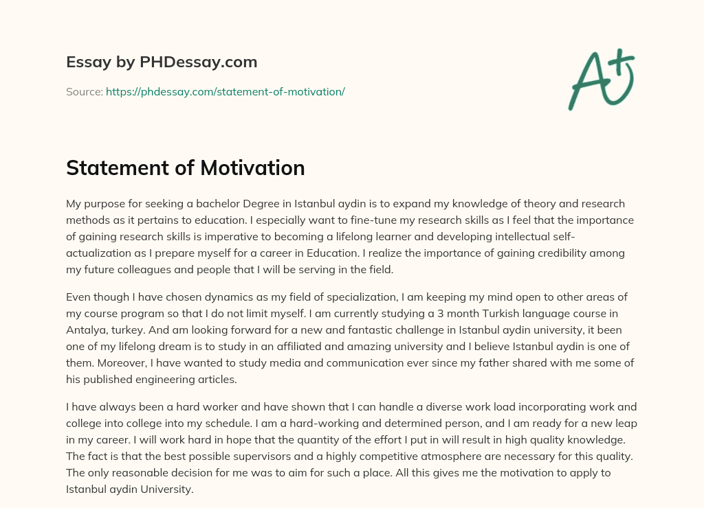 thesis statement on motivation