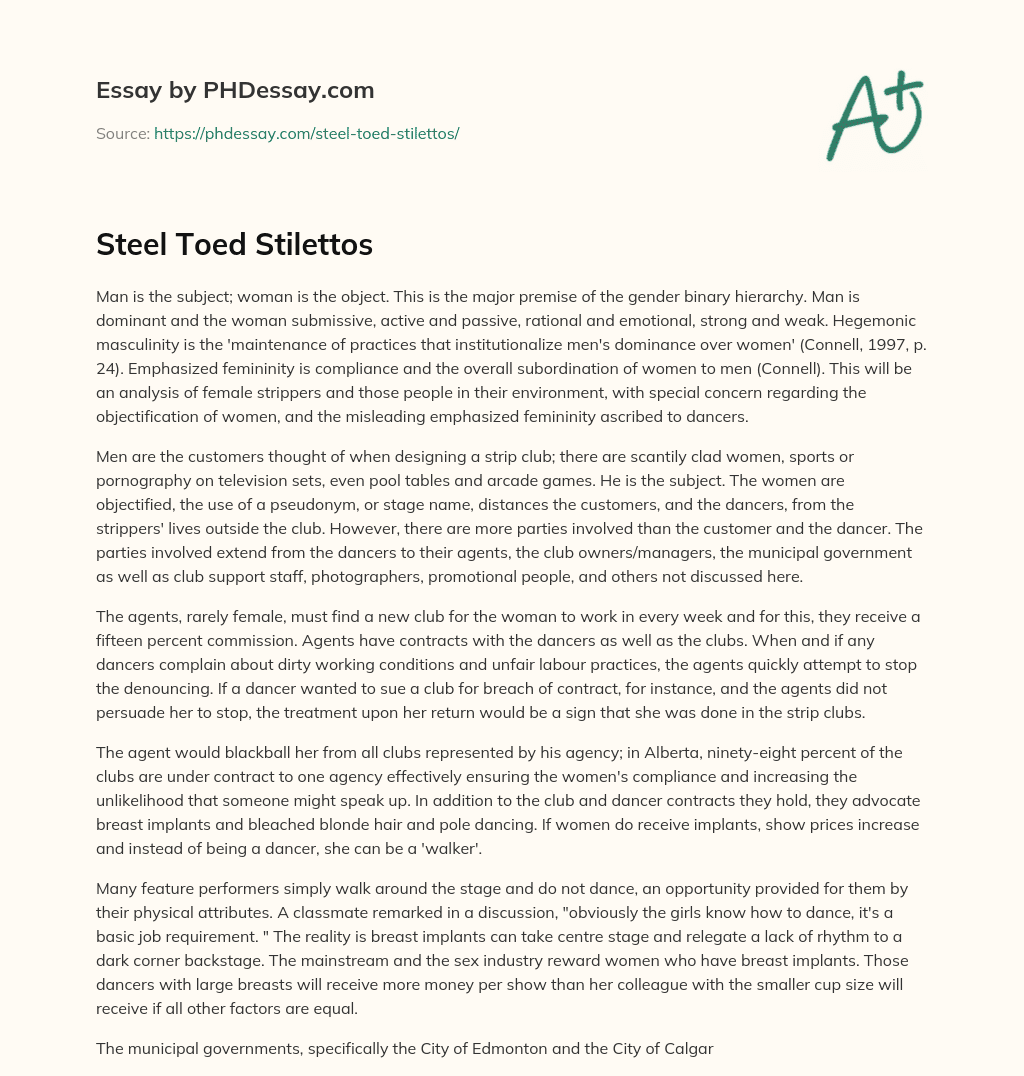 Steel Toed Stilettos essay