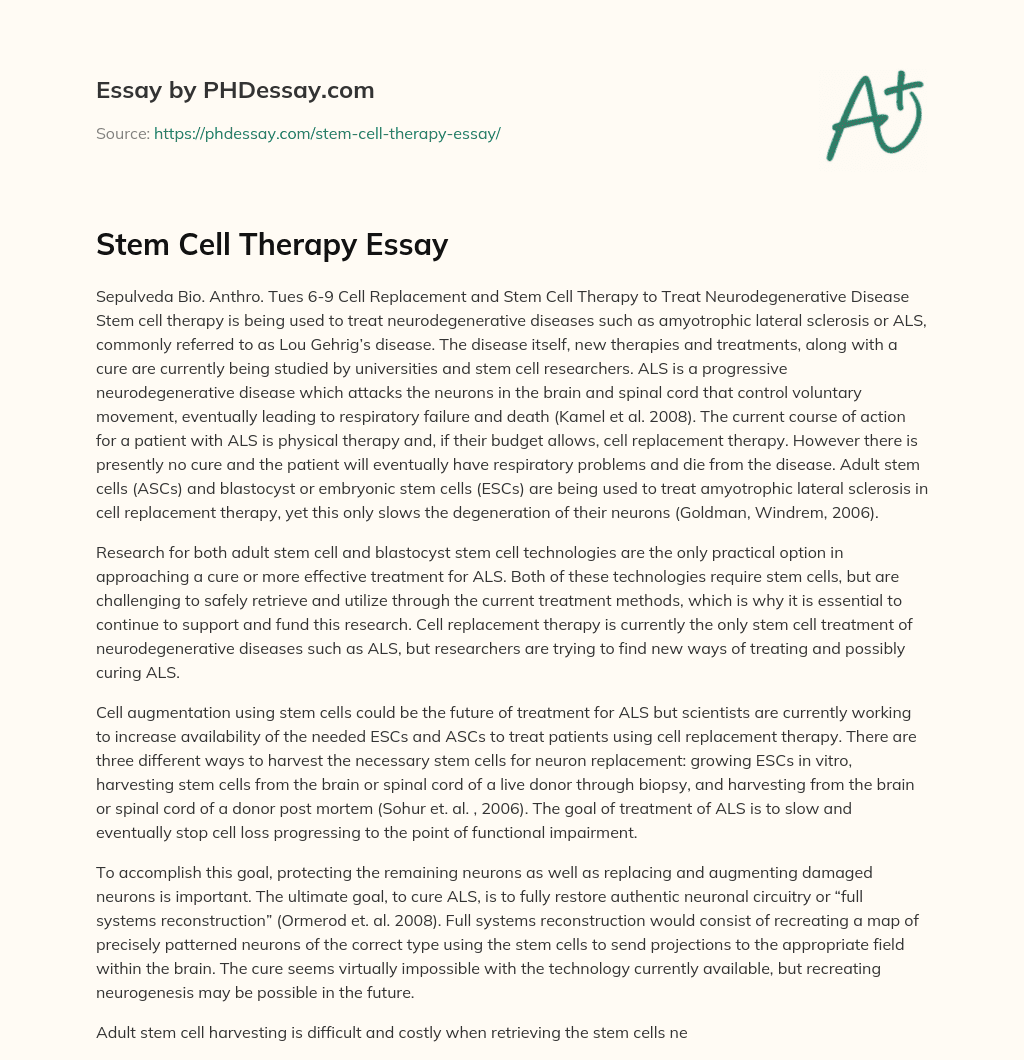 stem cell therapy research paper