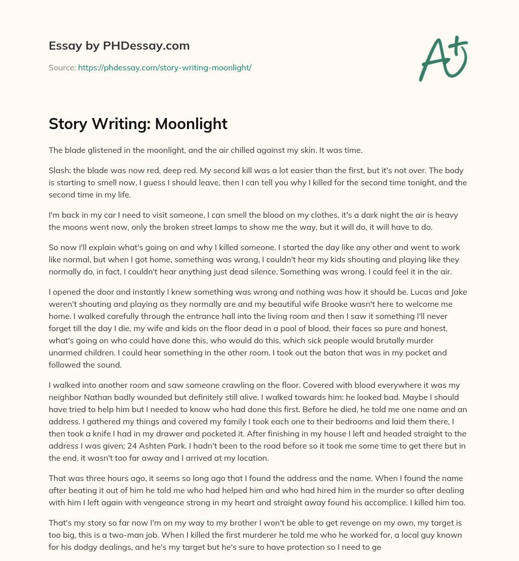 Story Writing: Moonlight essay