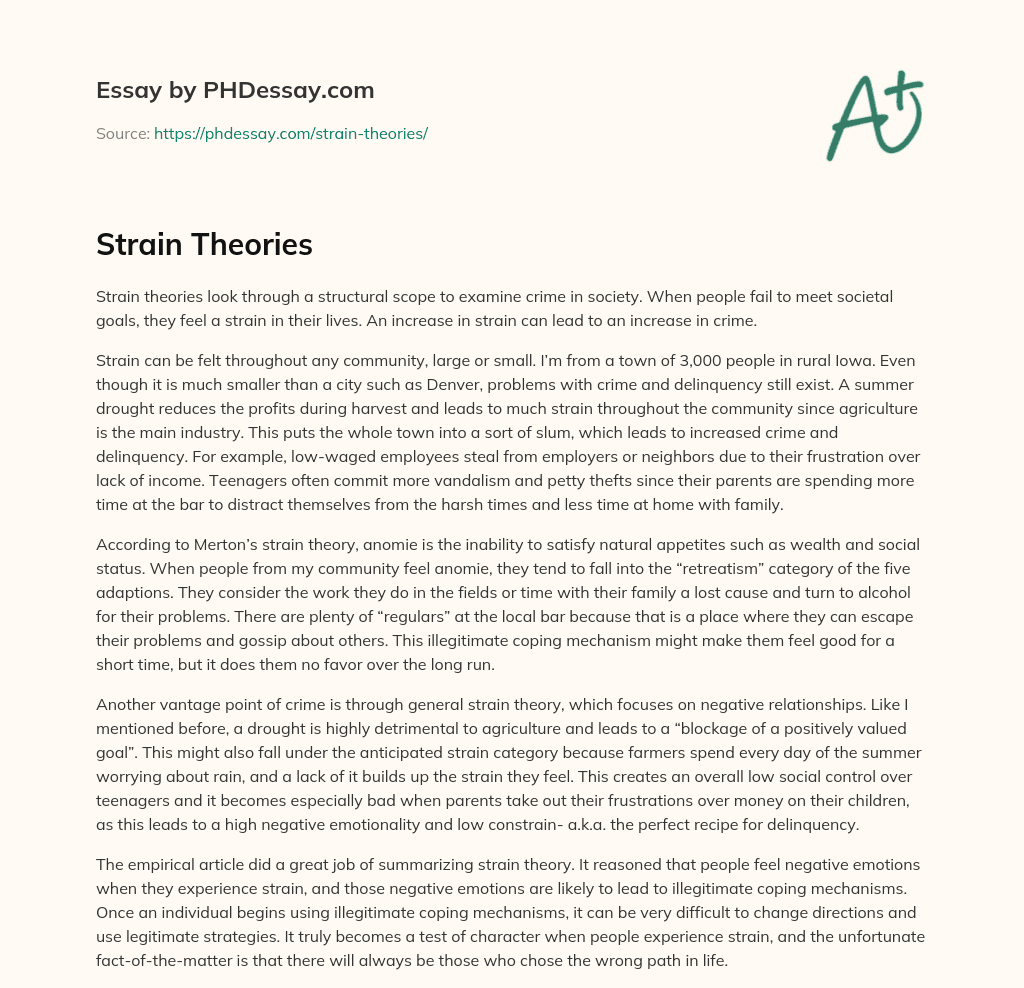 Strain Theories essay