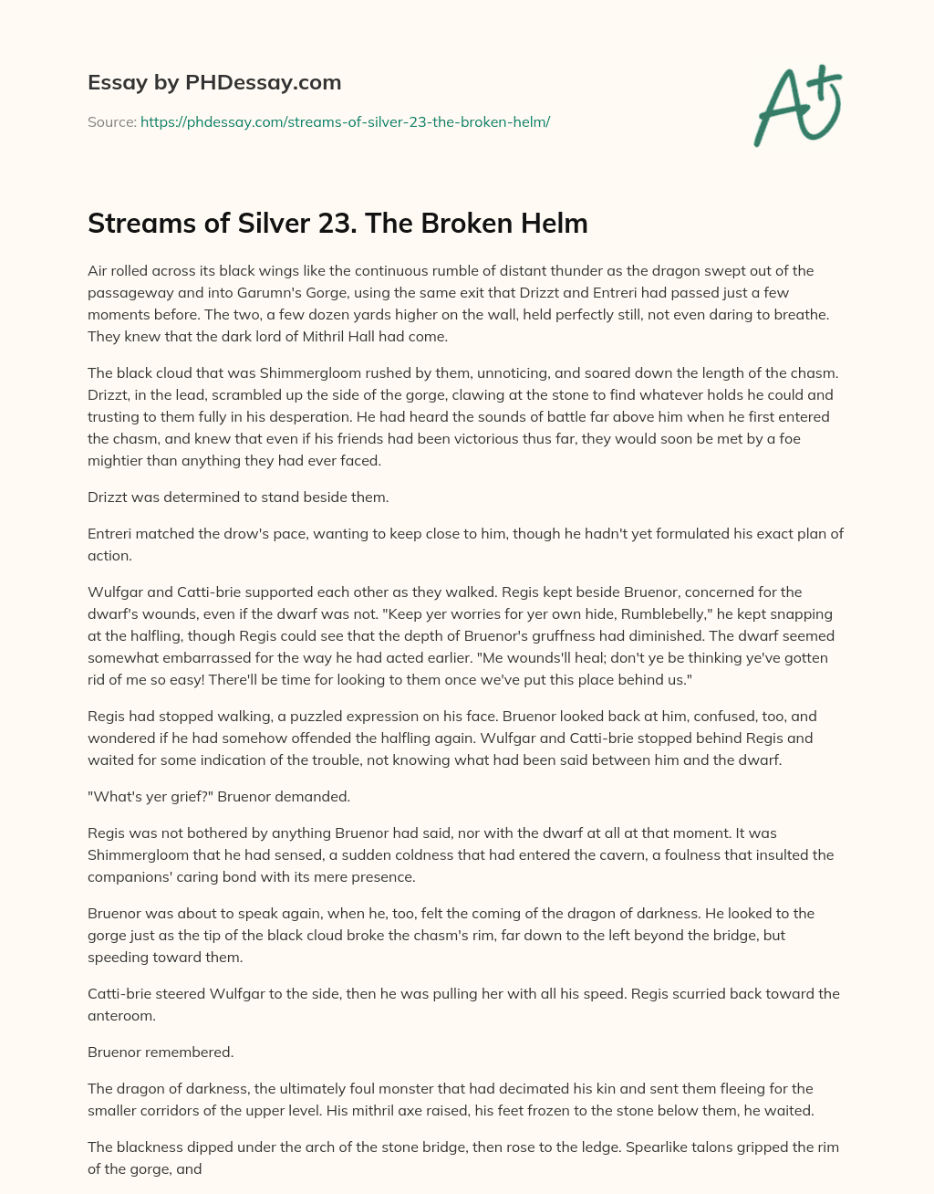 Streams of Silver 23. The Broken Helm essay