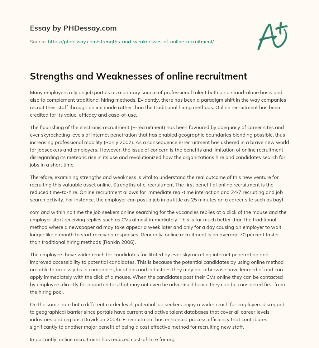 strengths-and-weaknesses-of-online-recruitment-500-words-phdessay