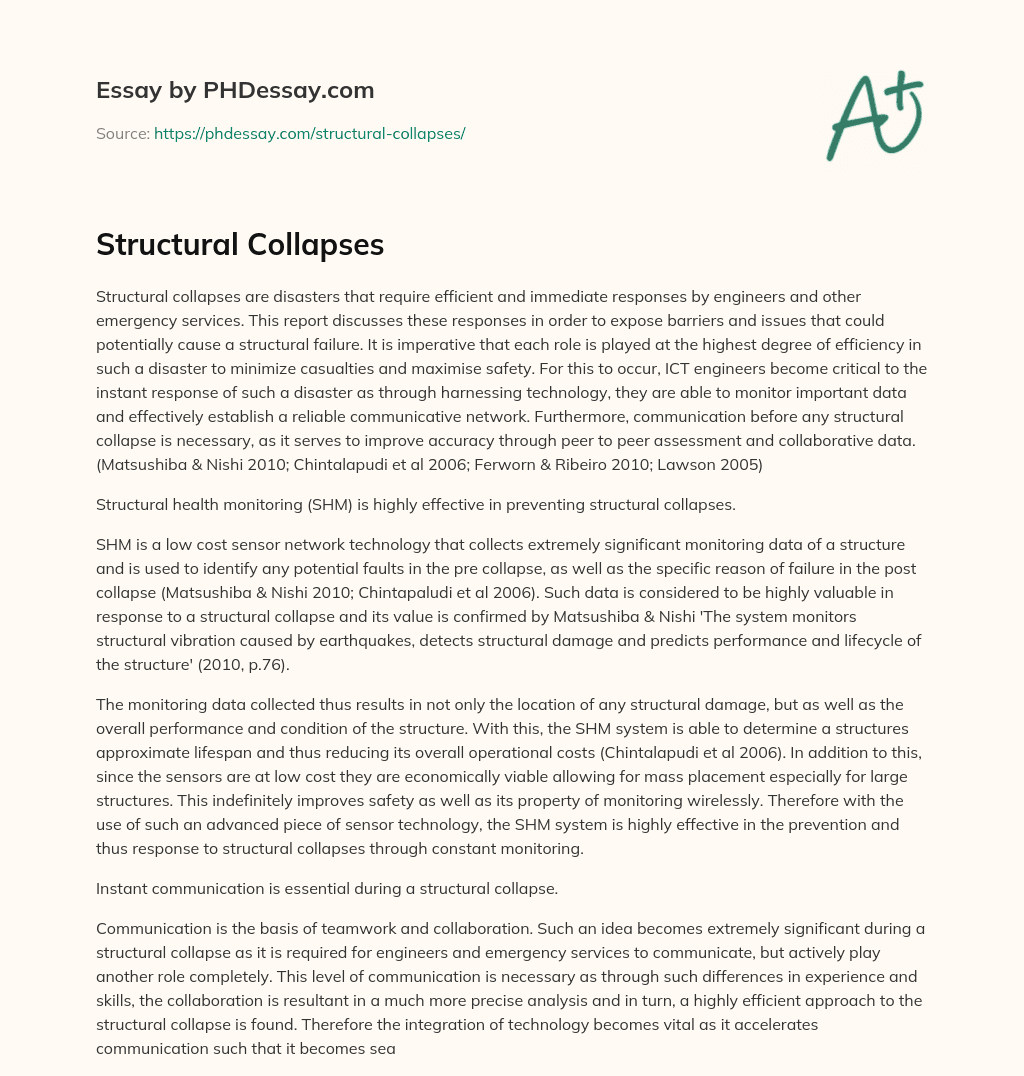 Structural Collapses essay