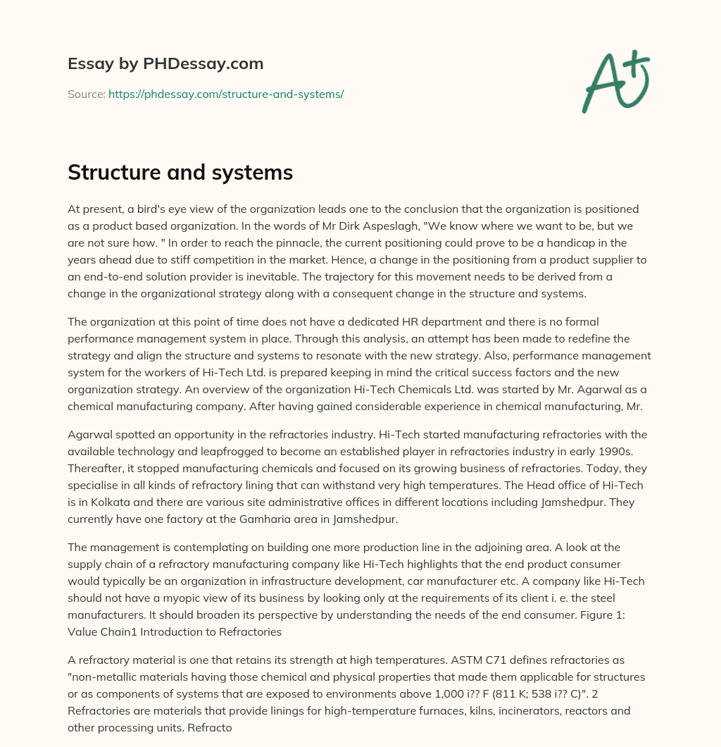 Structure and systems essay