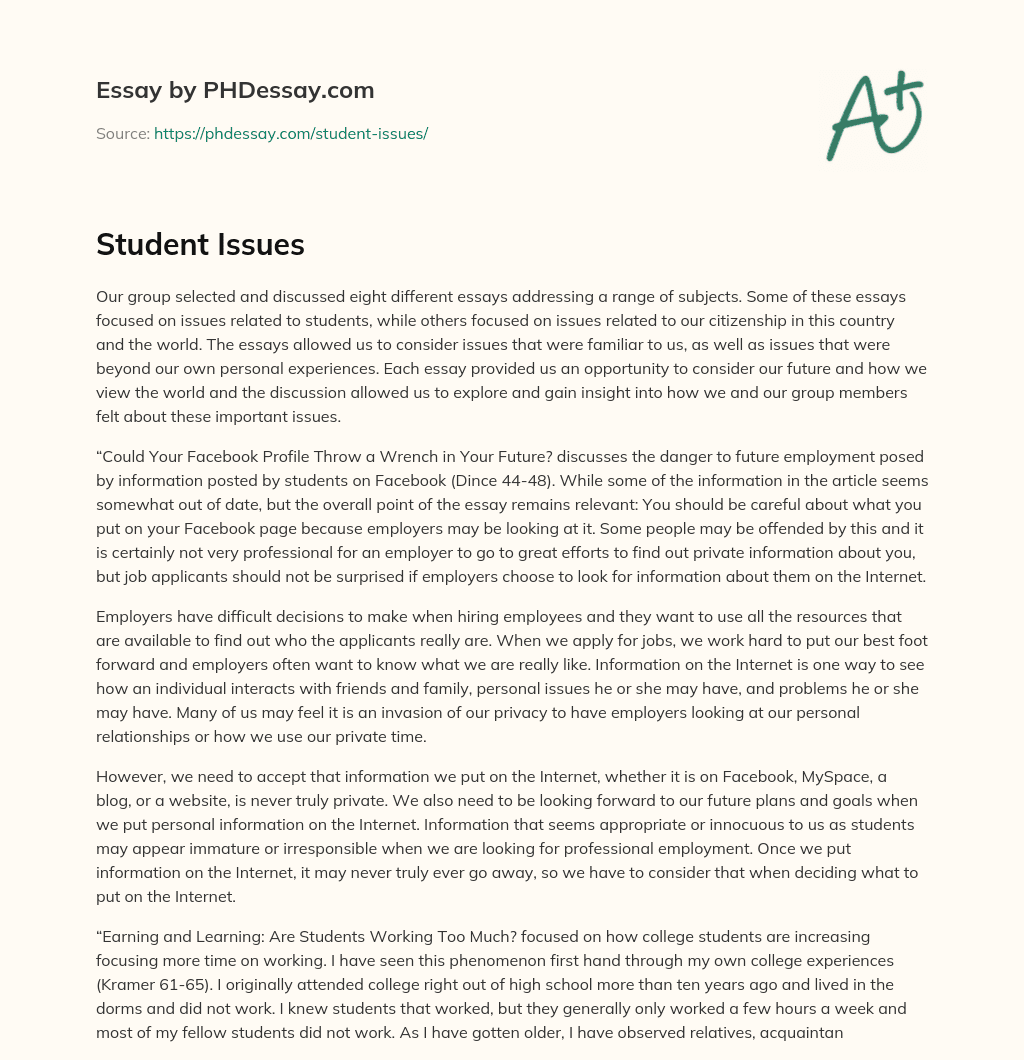 Student Issues essay