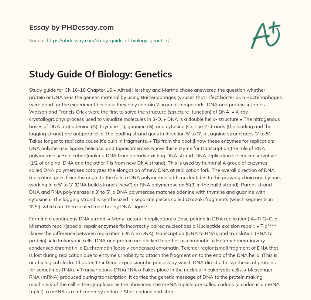 biology genetics essay