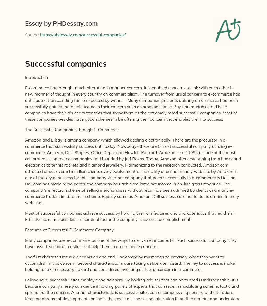 Successful companies essay