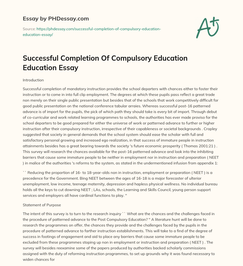 essay on free and compulsory education