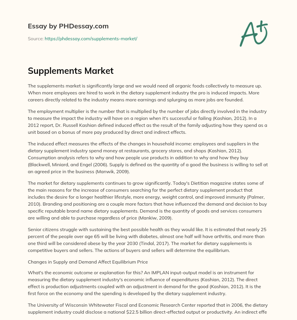 Supplements Market essay