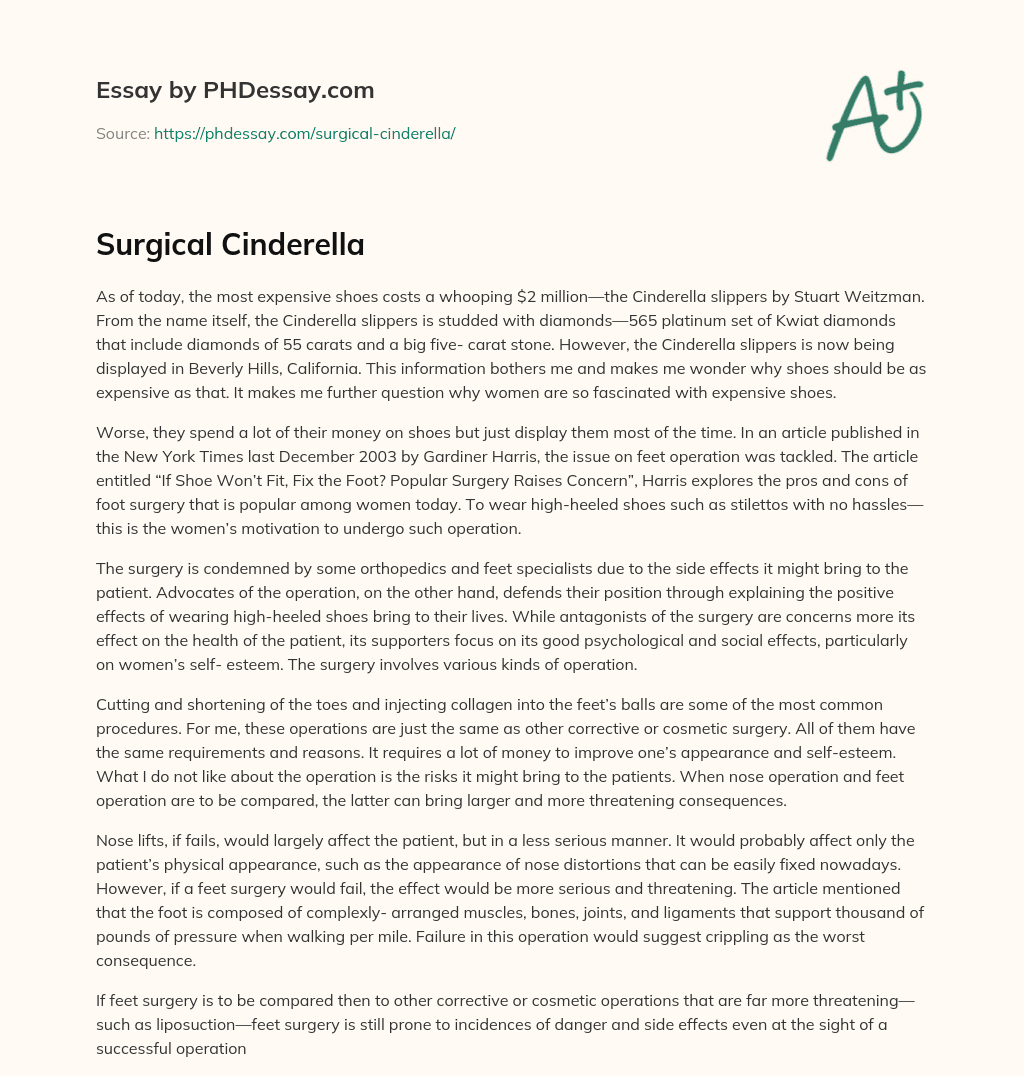Surgical Cinderella essay