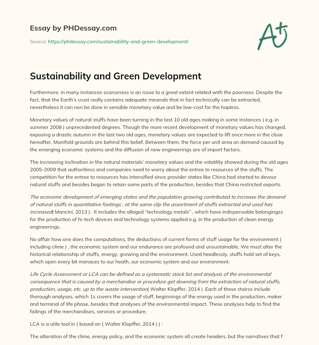 essay on green development