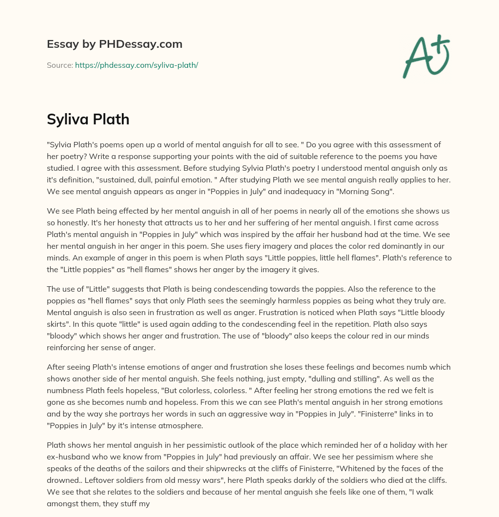 Syliva Plath essay