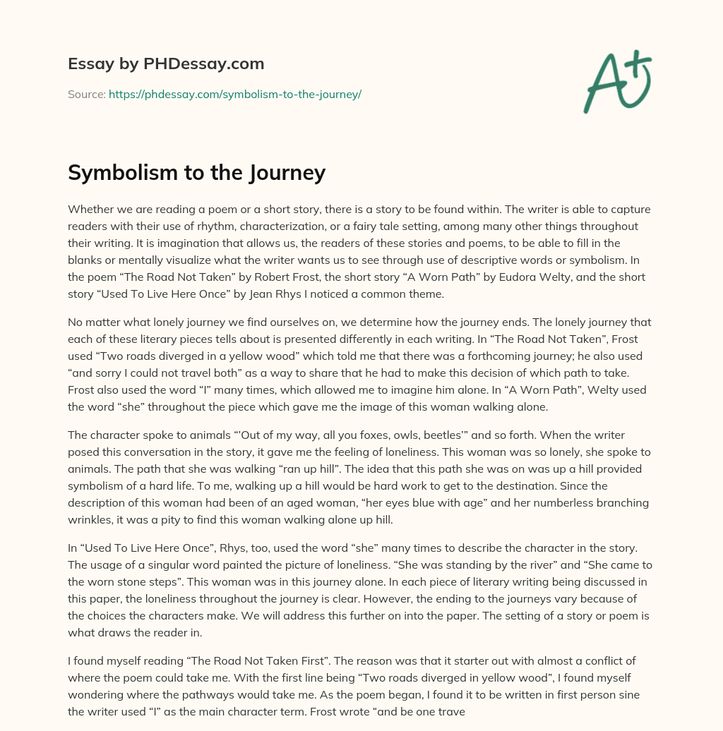 Symbolism to the Journey essay
