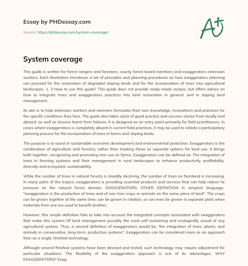 System coverage essay