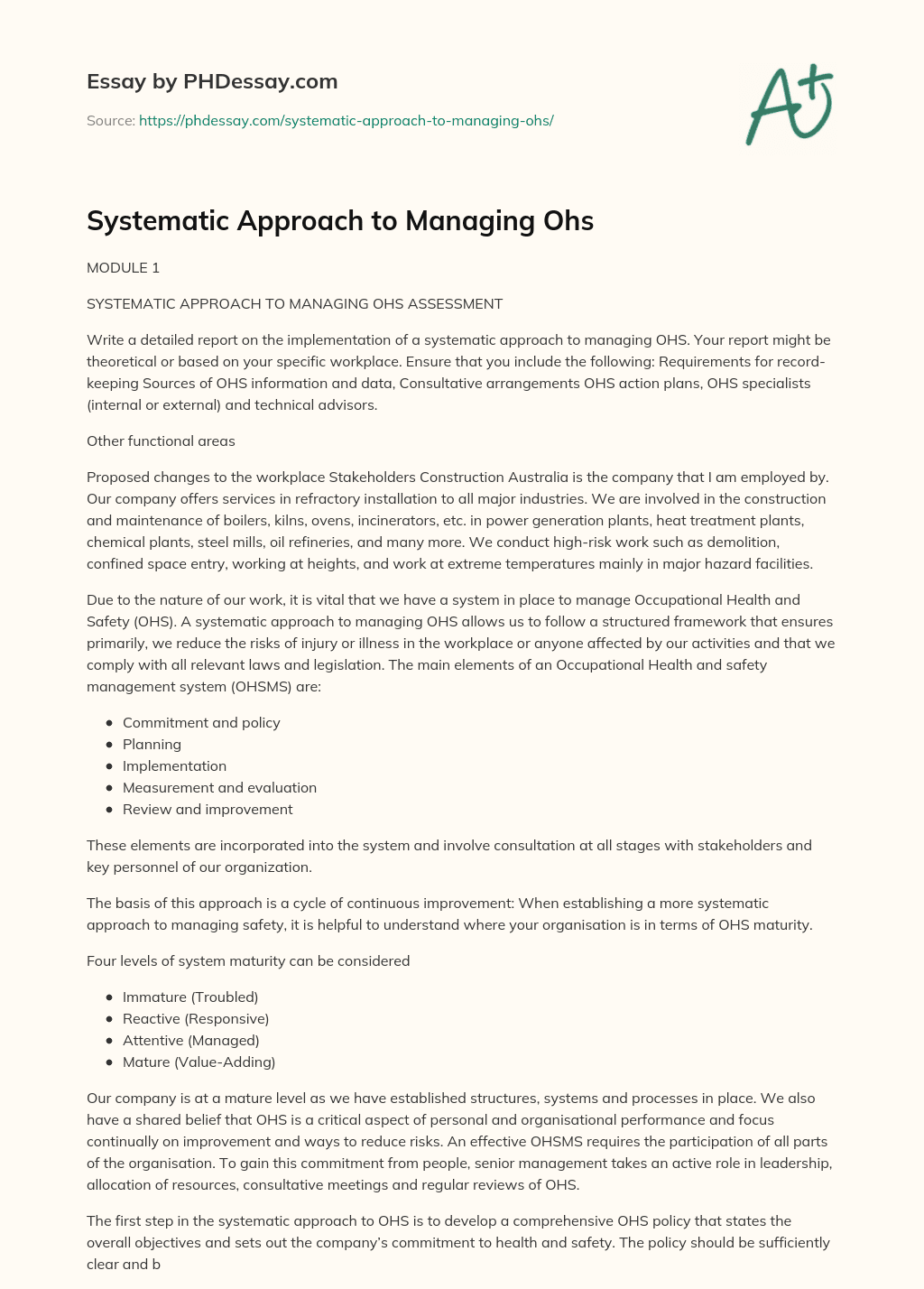 systematic-approach-to-managing-ohs-phdessay