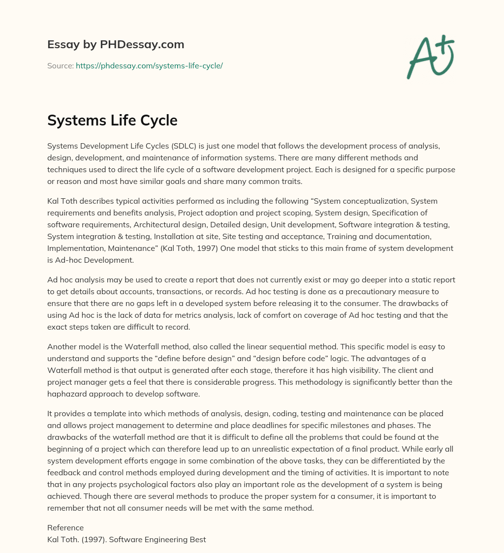 write an essay on life cycle