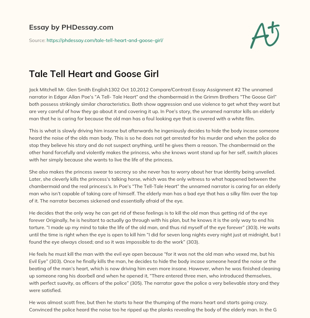 Tale Tell Heart and Goose Girl essay