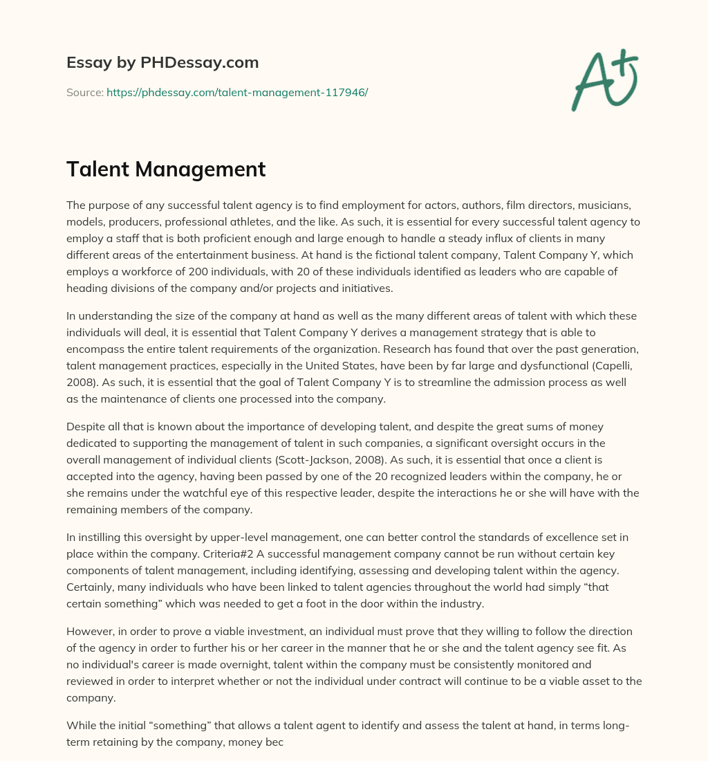 talent management phd thesis