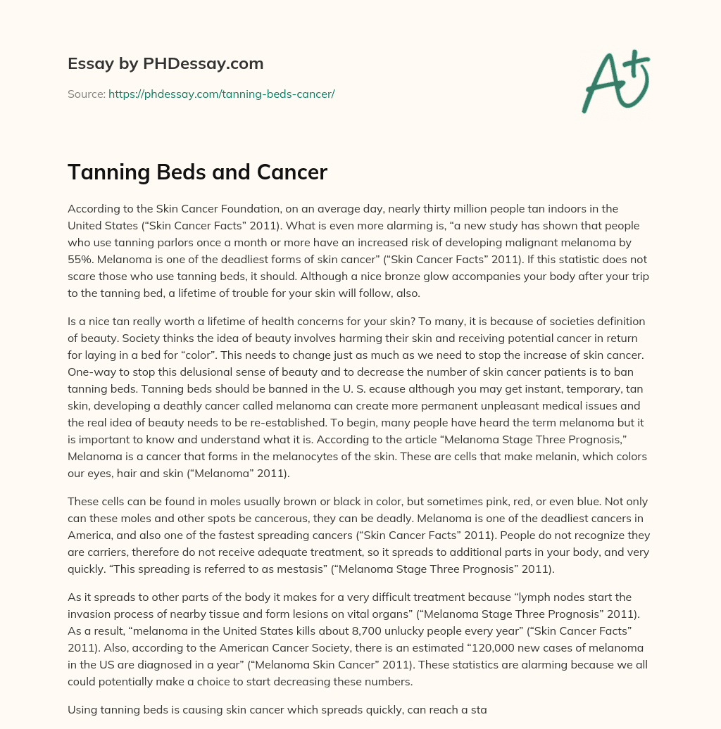 Tanning Beds and Cancer essay