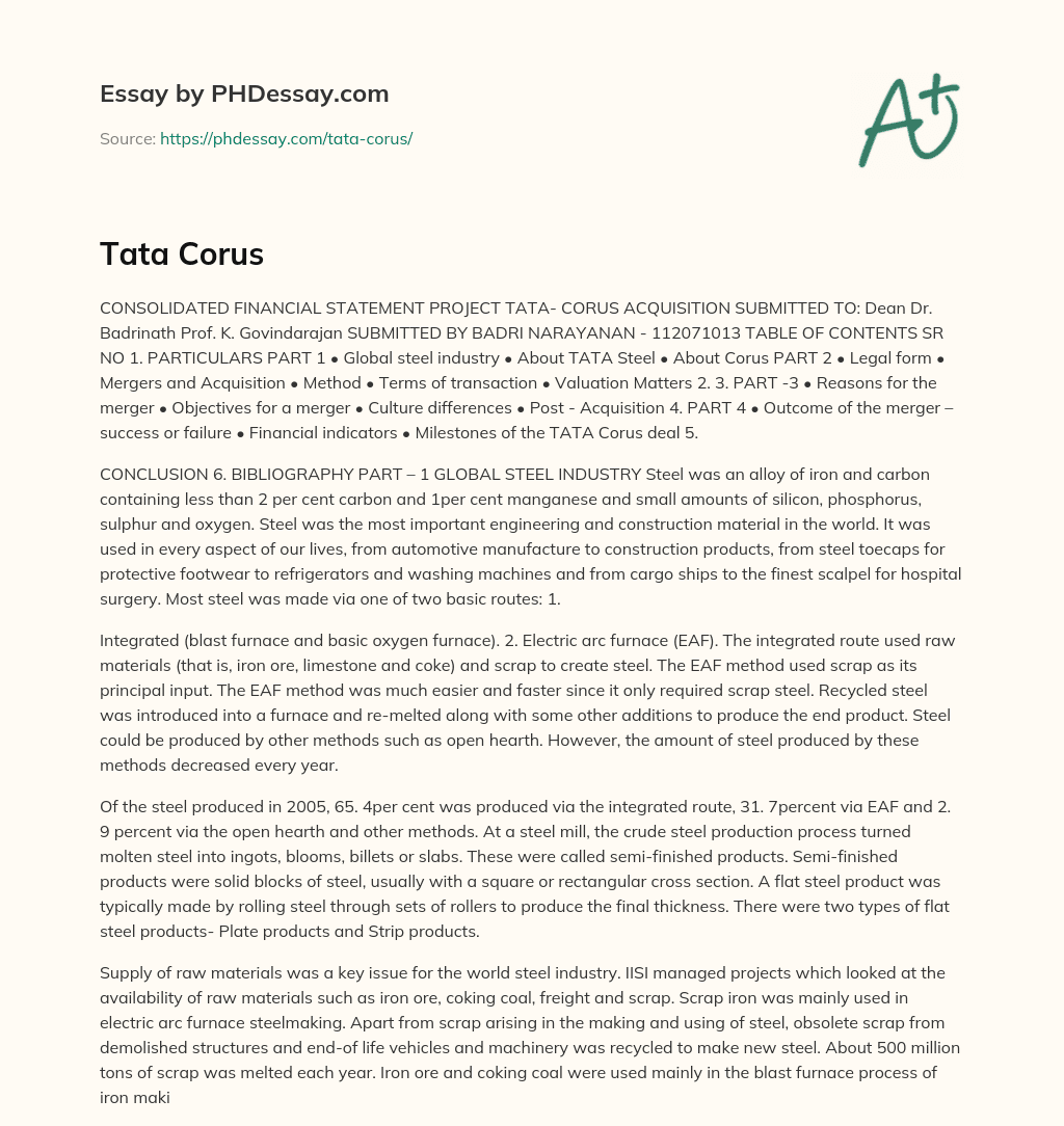 Steel: The Most Important Material in the World and Its Production Methods essay