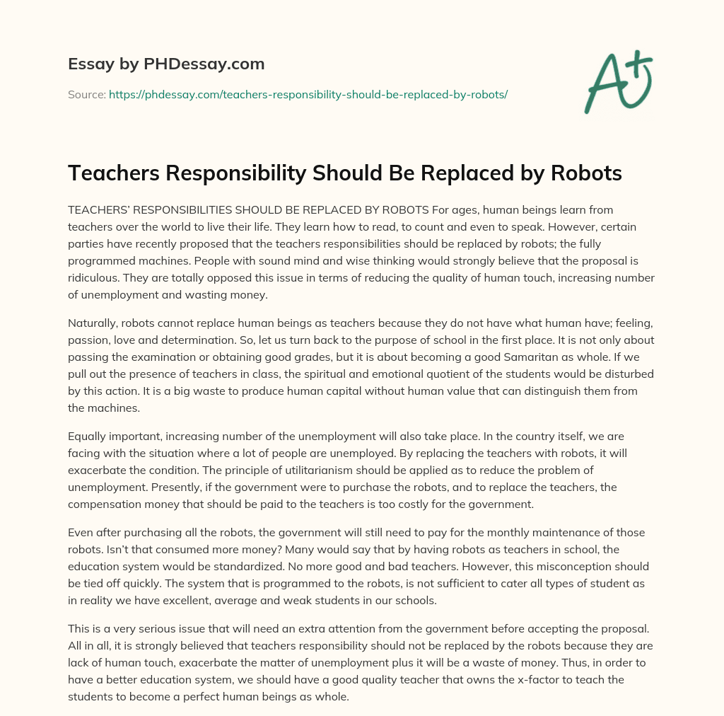 teachers-responsibility-should-be-replaced-by-robots-400-words