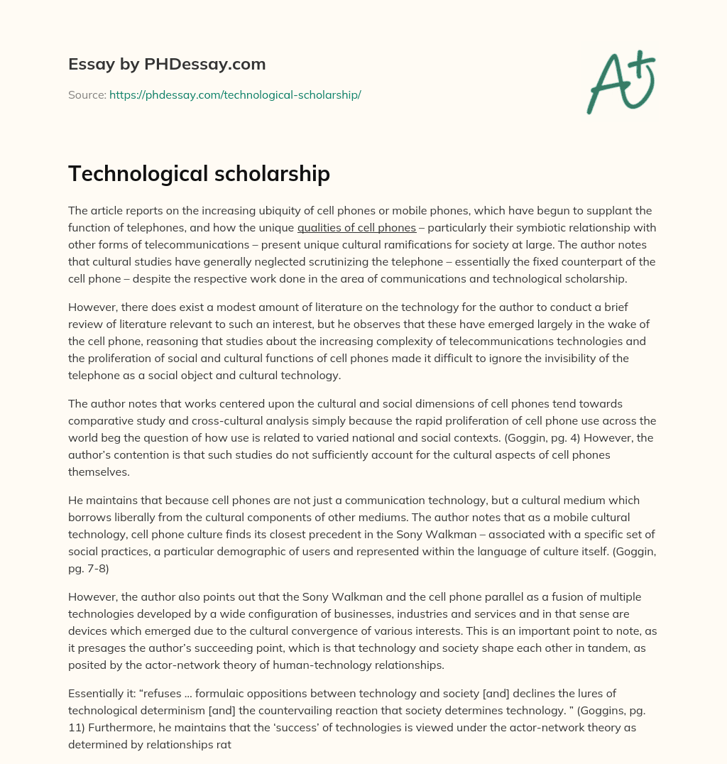 Technological scholarship essay
