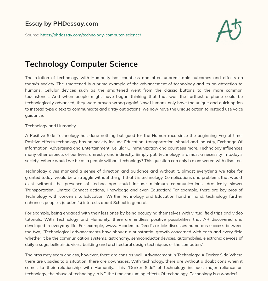 essay on role of computer in modern science