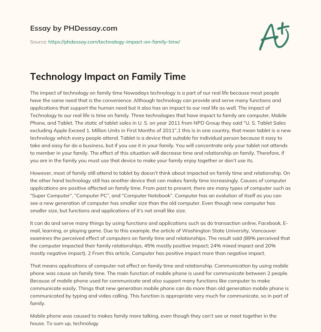 essay family and technology