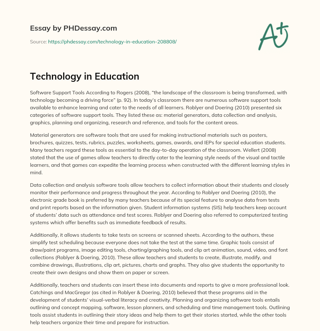 Technology in Education essay
