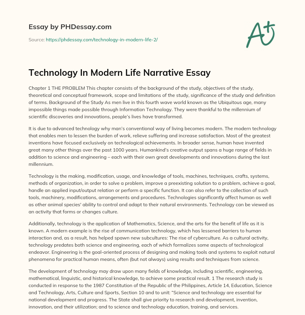 technology in modern life essay