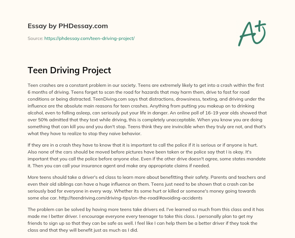 Teen Driving Project essay
