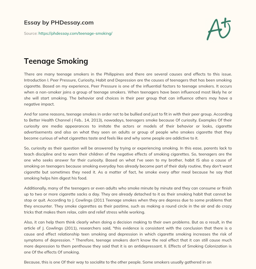 Teenage Smoking