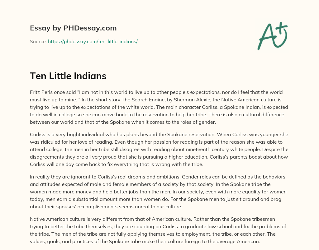 Ten Little Indians essay