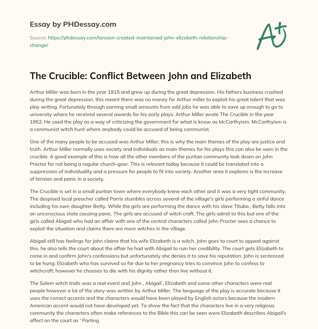 crucible conflict essay