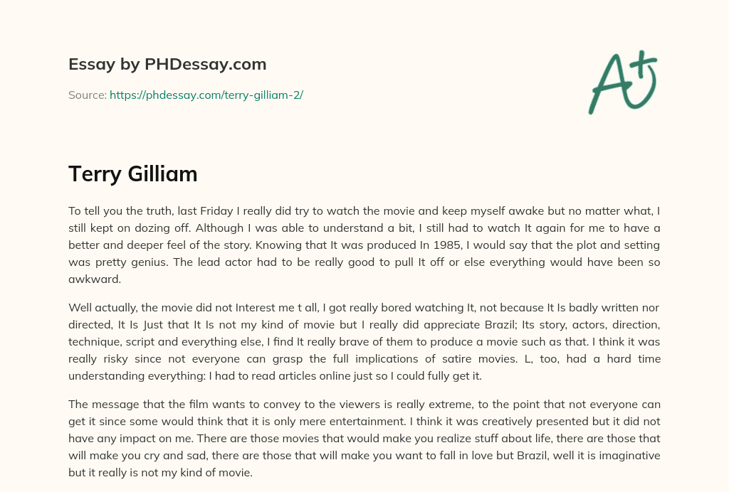Terry Gilliam essay